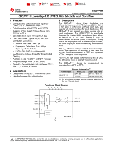 CDCLVP111 Low-Voltage 1:10 LVPECL With