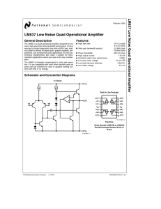 LM837 Low Noise Quad Operational Amplifier