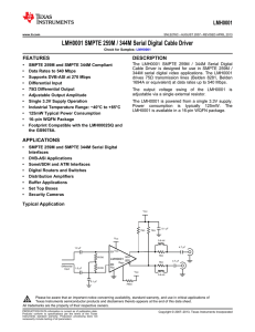 LMH0001 SMPTE 259M / 344M Serial Digital