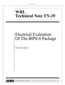 WRL Technical Note TN-29 Electrical Evaluation Of The BIPS