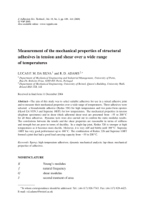 Measurement of the mechanical properties of structural adhesives in