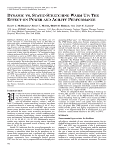 dynamic vs. static-stretching warm up: the effect on power and agility