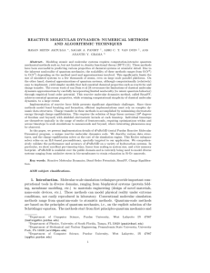 REACTIVE MOLECULAR DYNAMICS: NUMERICAL METHODS