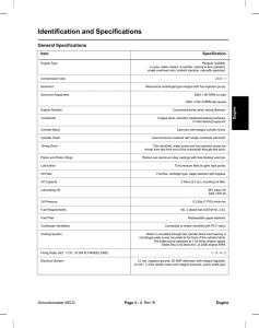 Identification and Specifications