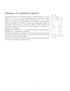 Discharge of a cylindrical capacitor