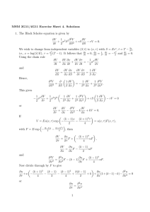 MSM 3G11/4G11 Exercise Sheet 4. Solutions 1. The Black Scholes