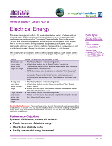 LESSON PLAN 2.8 Electrical Energy