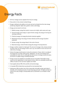 Educational Resource: Energy Facts