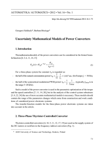 Uncertainty Mathematical Models of Power Converters