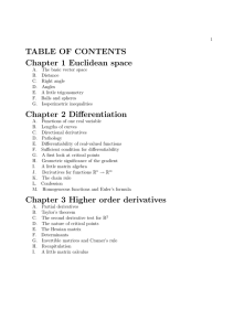 TABLE OF CONTENTS Chapter 1 Euclidean space Chapter 2