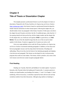 thesis chapter template - Writing and Speaking Guidelines for