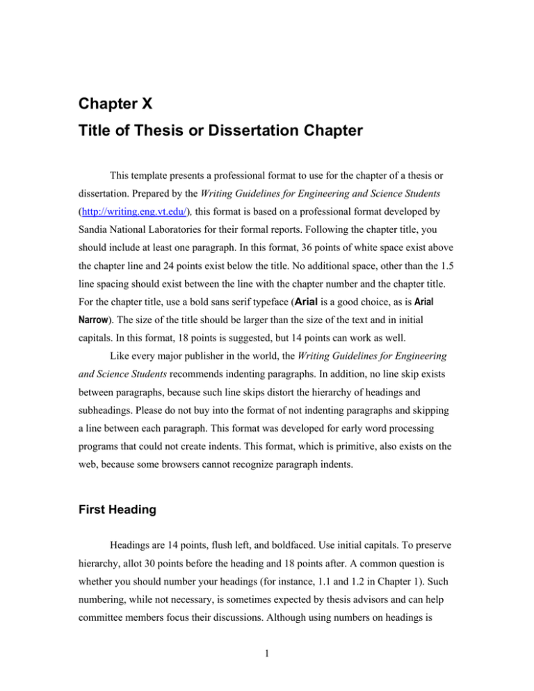 how to start a dissertation chapter
