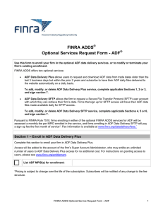 FINRA ADDS Optional Services Request Form