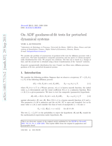 On ADF goodness-of-fit tests for perturbed dynamical