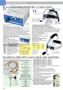 surgical fibre optic light cables and adaptors fo head lights