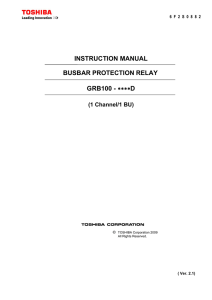 INSTRUCTION MANUAL BUSBAR PROTECTION RELAY GRB100