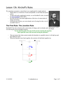 Lesson 13h: Kirchoff`s Rules