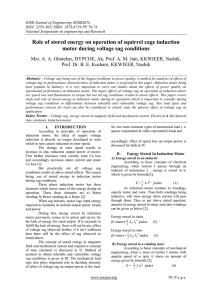 Role of stored energy on operation of squirrel cage induction motor