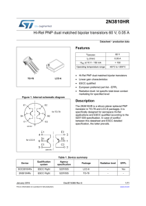 Hi-Rel PNP dual matched bipolar transistors 60 V, 0.05 A