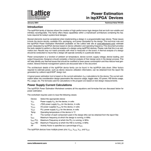 Power Estimation in ispXPGA Devices