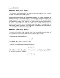 9.2.6.1 The Column Interparticle Volume of the Column (Vo) The