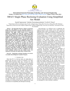 500 kV Single Phase Reclosing Evaluation Using