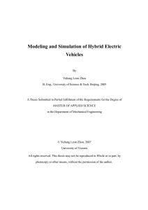 Modeling and Simulation of Hybrid Electric Vehicles