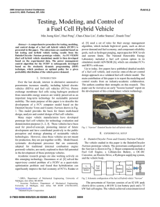 Testing, Modeling, and Control of a Fuel Cell Hybrid Vehicle