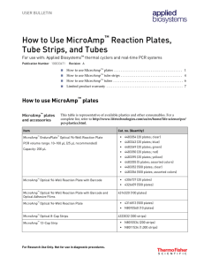 How to Use MicroAmp Reaction Plates, Tube Strips, and Tubes (Pub