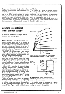 Matching gate potential to FET pinchoff voltage (SK2-V)