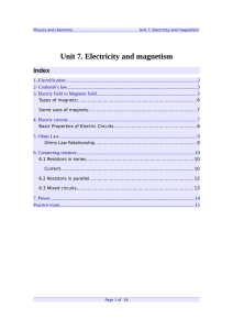 Unit 7. Electricity and magnetism