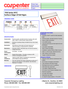 FX8 NYC Surface Edge Lit Sign - Carpenter Emergency Lighting