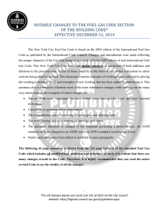 Summary – Fuel Gas Code - The Plumbing Foundation City of New