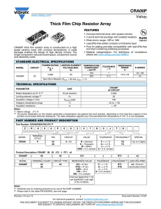 CRA06P Thick Film Chip Resistor Array