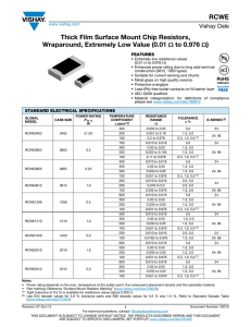 RCWE Thick Film Surface Mount Chip Resistors