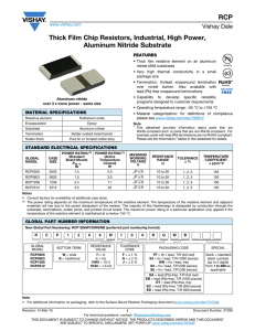 RCP Thick Film Chip Resistors, Industrial, High Power