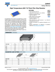 CHPHT High Temperature (245 °C) Thick Film Chip Resistor