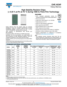 CHP, HCHP High Stability Resistor Chips (Vishay