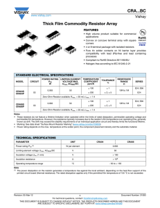 CRA...BC Thick Film Commodity Resistor Array