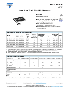 Pulse Proof Thick Film Chip Resistors D/CRCW