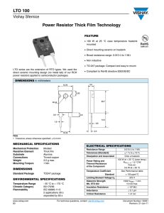 LTO 100 Power Resistor Thick Film Technology