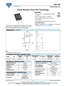 LTO 100 Power Resistor Thick Film Technology