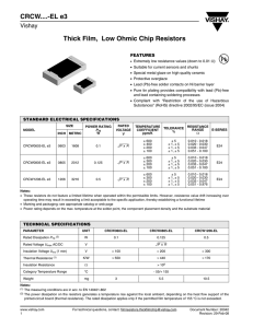 Thick Film, Low Ohmic Chip Resistors CRCW.