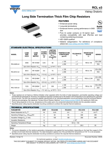 RCL e3 Long Side Termination Thick Film Chip Resistors