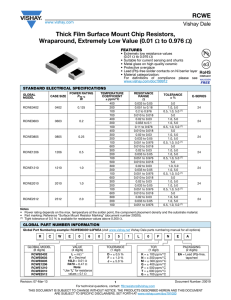 RCWE Thick Film Surface Mount Chip Resistors