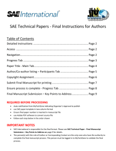 SAE Technical Papers - Final Instructions for Authors