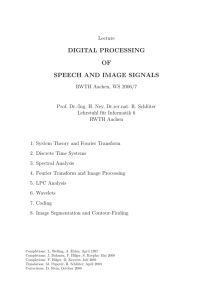 digital processing of speech and image signals