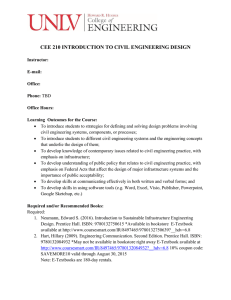 CEE 210 INTRODUCTION TO CIVIL ENGINEERING DESIGN