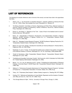 list of references - Transportation Research Board