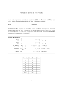PRACTICE EXAM II SOLUTIONS I have neither given nor received